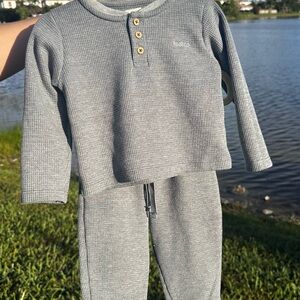 Gray Ribbed Baby Outfit